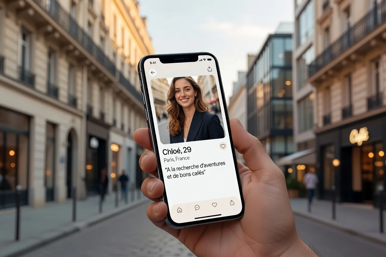 Interface de l'application Badoo sur smartphone en 2026