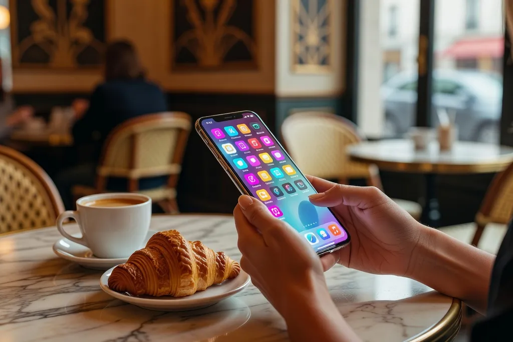 Femme comparant les fonctionnalités de plusieurs applications de rencontre