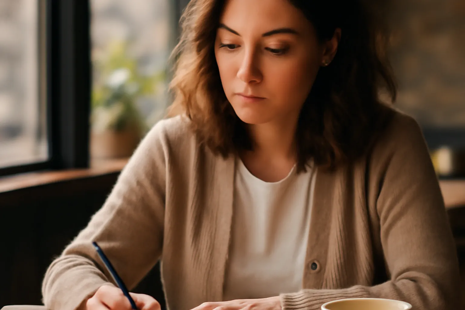 Femme souriante consultant une application de rencontre