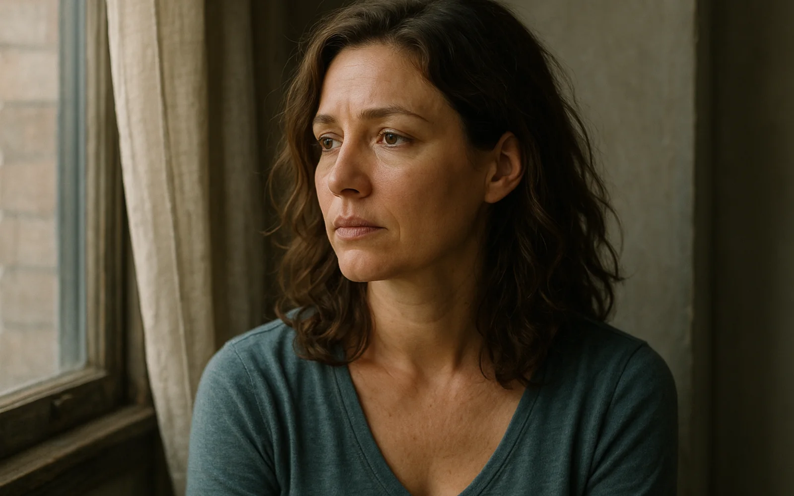 Couple discutant serieusement dans un salon